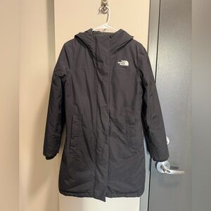 The North Face Charcoal Hooded Midi Parka
